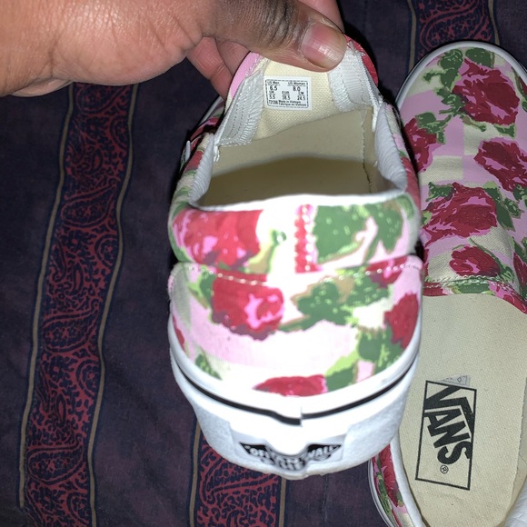 checkered rose vans